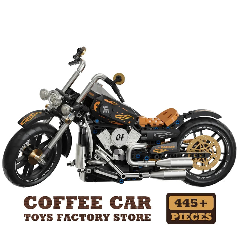 NEW High-tech Retro Motorbike MOC Bricks Toys City Racing Locomotive Building Blocks Moto Cars Model Adult Boys Children Gifts