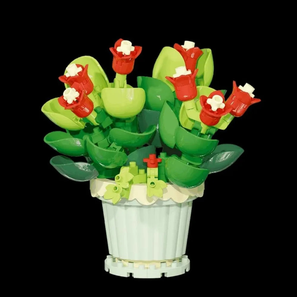Eternal Flower Building Blocks, Freehand Potted Building Blocks - Romantic DIY Home Decoration and Eternal Flowers, Multi-Functi