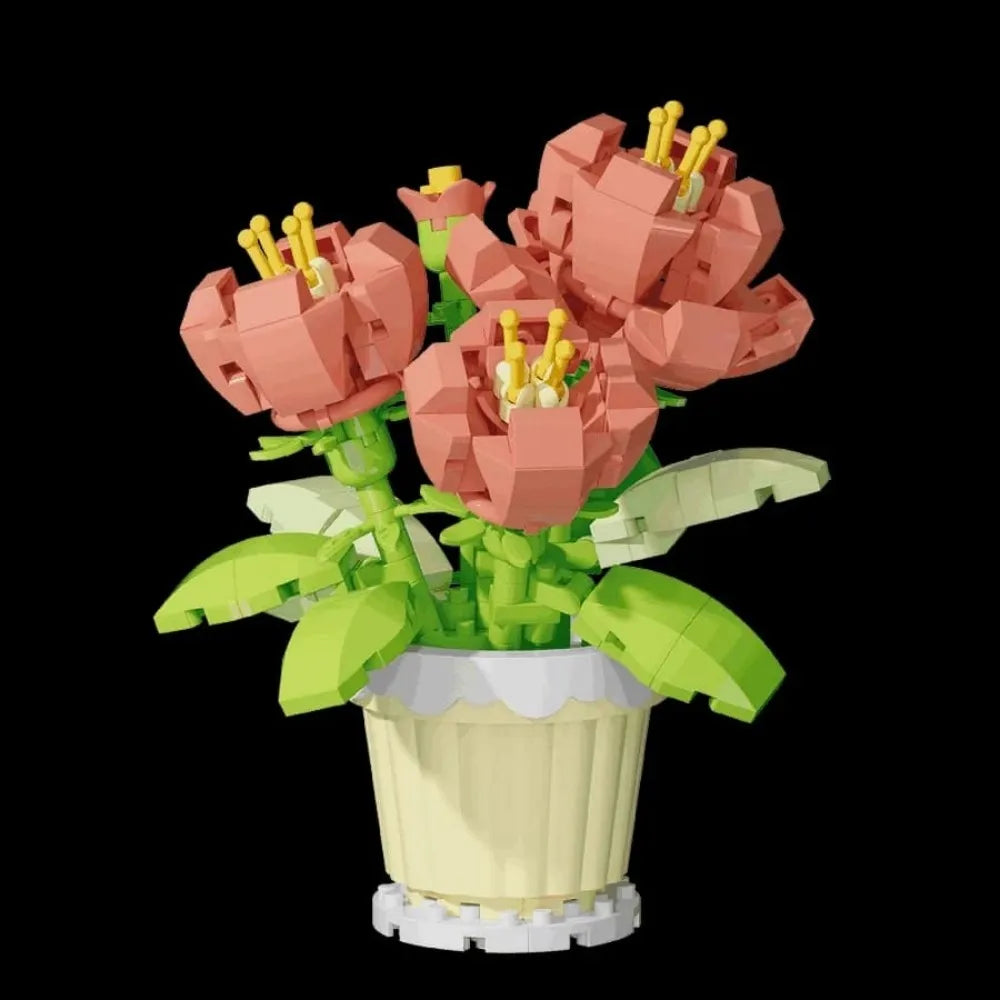 Eternal Flower Building Blocks, Freehand Potted Building Blocks - Romantic DIY Home Decoration and Eternal Flowers, Multi-Functi