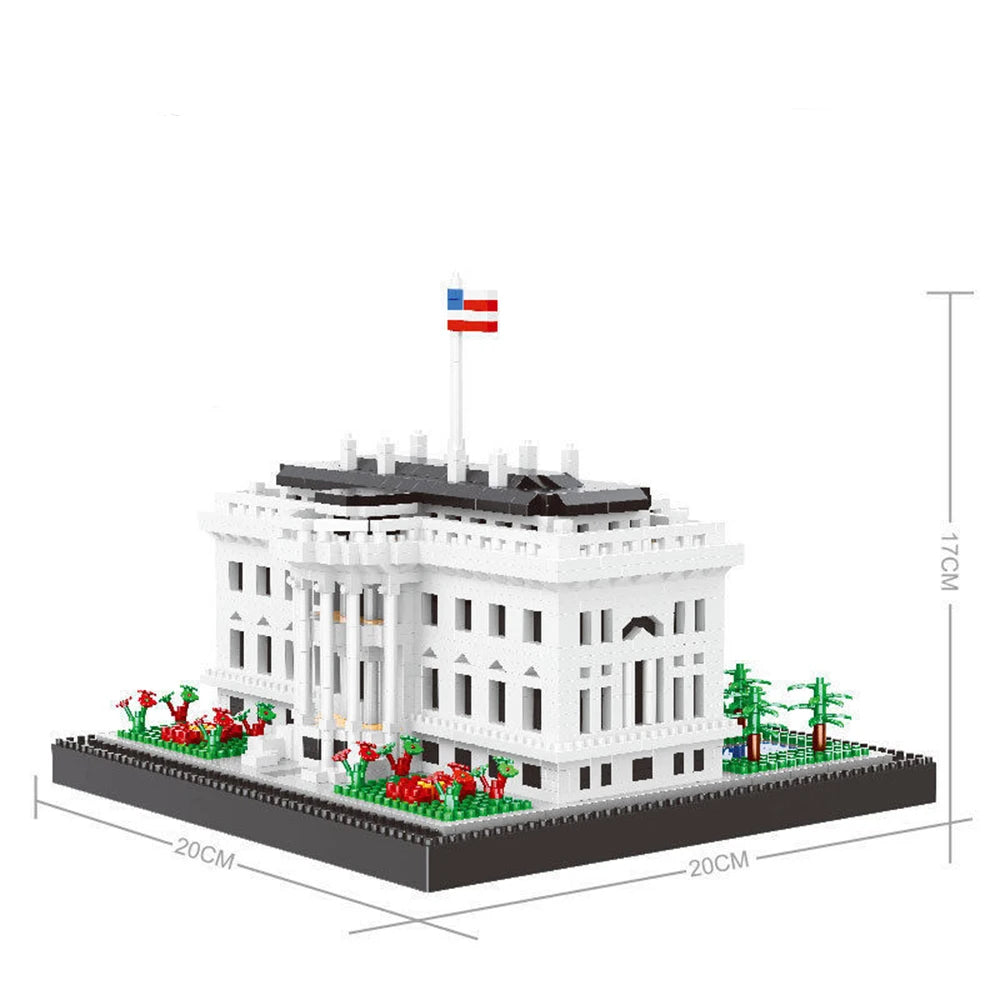 KNEW BUILT White House Architecture Micro Model Building Blocks Toys:Stimulates Cognitive Skills,Pioneering Assembly Experience