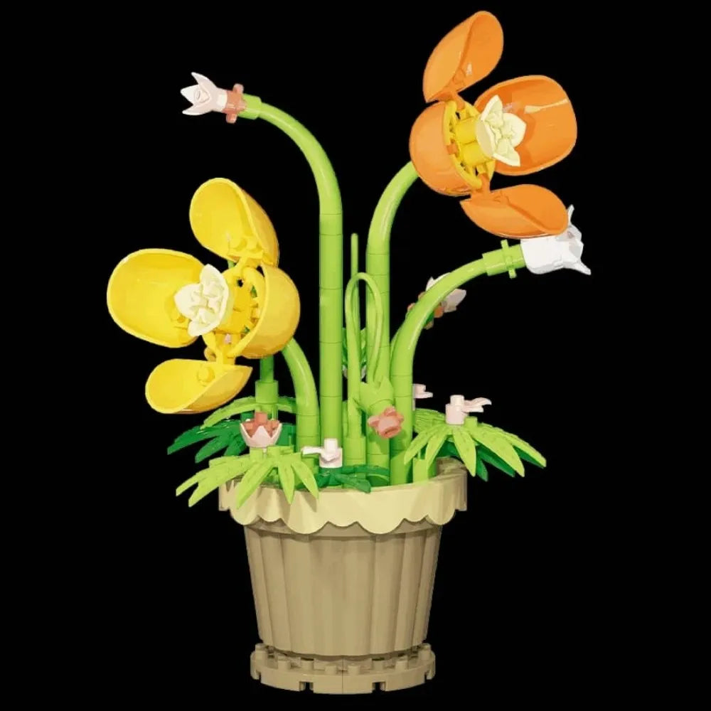 Eternal Flower Building Blocks, Freehand Potted Building Blocks - Romantic DIY Home Decoration and Eternal Flowers, Multi-Functi