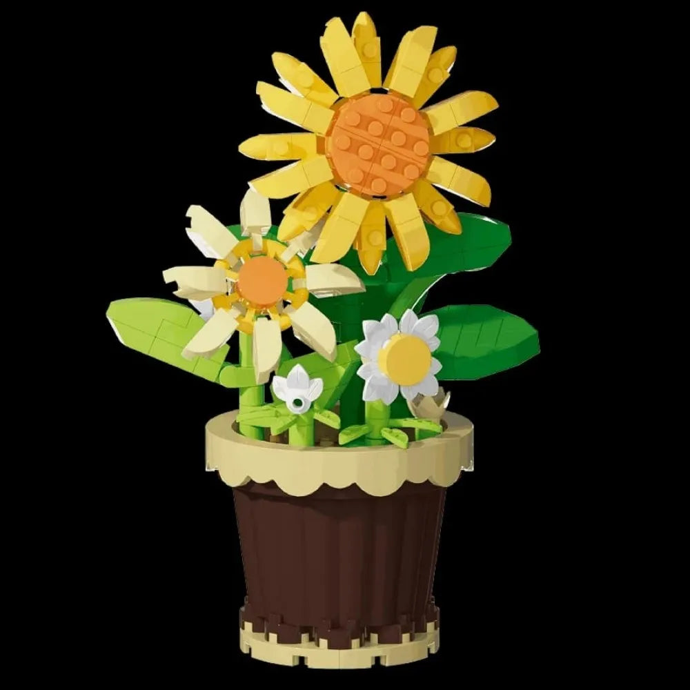 Eternal Flower Building Blocks, Freehand Potted Building Blocks - Romantic DIY Home Decoration and Eternal Flowers, Multi-Functi