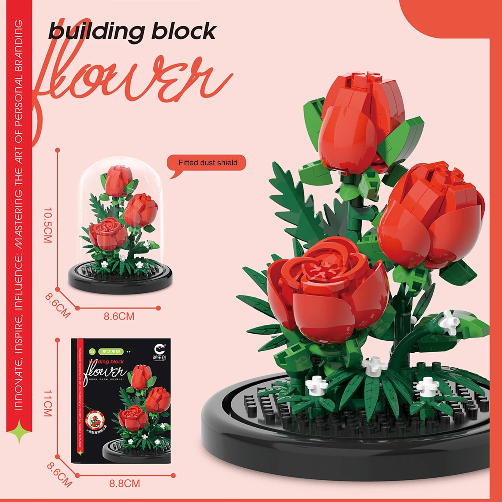 Diy Micro Flower Building Blocks Mini Bricks Particles Eternal Life Flowers Home Decoration Assembling Puzzle Toy Christmas Gift