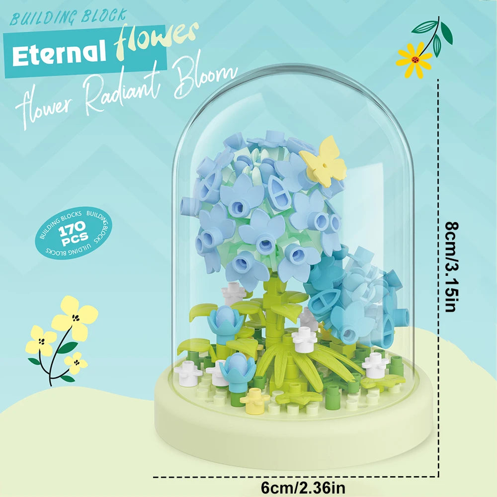Diy Micro Flower Building Blocks Mini Bricks Particles Eternal Life Flowers Home Decoration Assembling Puzzle Toy Christmas Gift