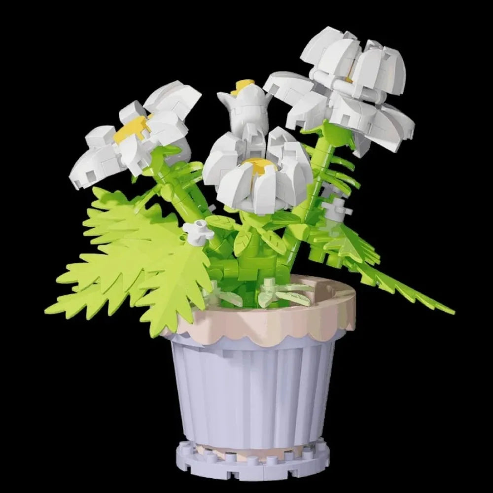 Eternal Flower Building Blocks, Freehand Potted Building Blocks - Romantic DIY Home Decoration and Eternal Flowers, Multi-Functi