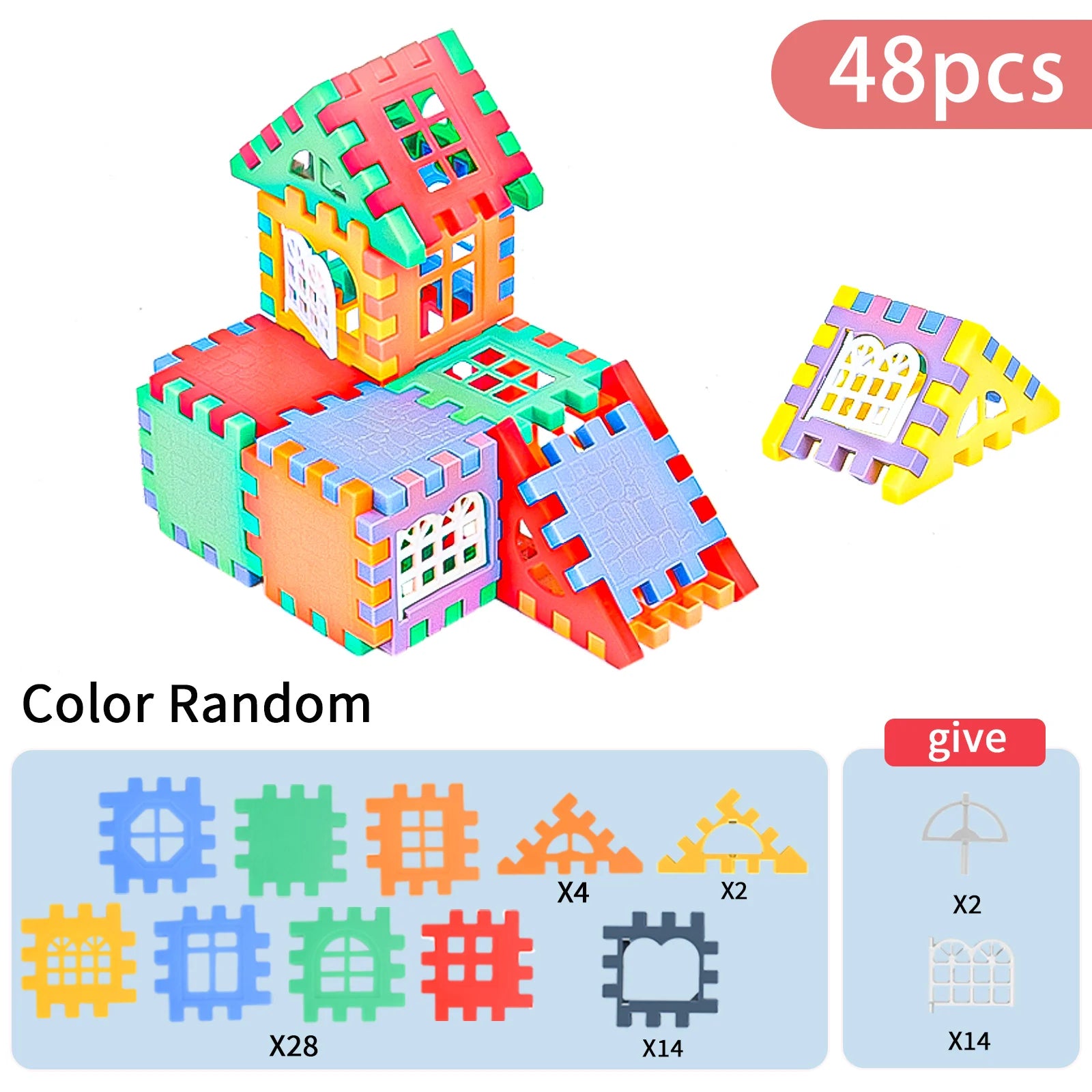 Large Scale House Building Block Simulation Window Design, Kindergarten Construction, Creation Of Boys And Girls Large House Bui