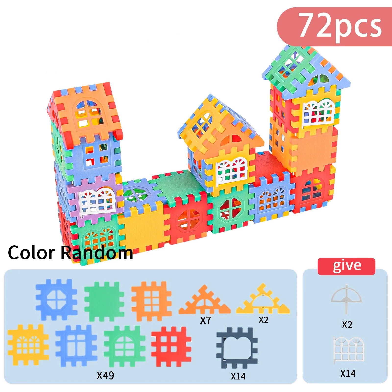 Large Scale House Building Block Simulation Window Design, Kindergarten Construction, Creation Of Boys And Girls Large House Bui